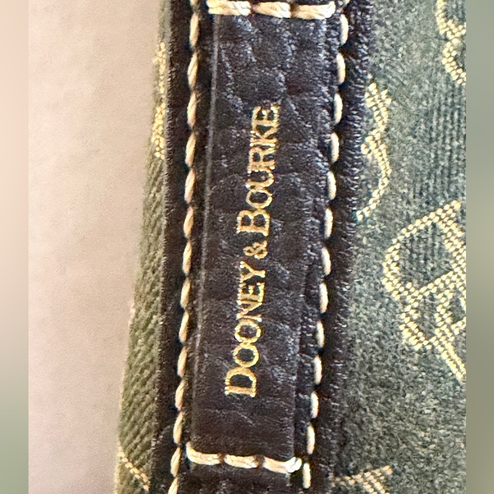 Dooney & Bourke Olive and Dark Brown Tote - Picture 6 of 8